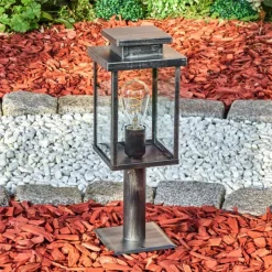 hofstein Tieva Borne lumineuse, Eclairage de chemin Noir, Argenté, 1 lumière