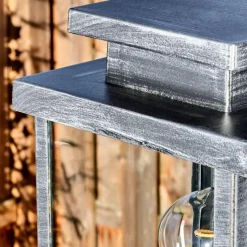 hofstein Tieva Réverbère, Eclairage de chemin Noir, Argenté, 3 lumières