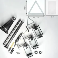 hofstein Tieva Réverbère, Eclairage de chemin Noir, Argenté, 3 lumières