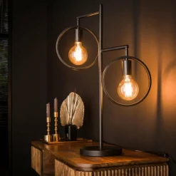 hofstein Tischleuchte Lampe à poser Anthracite, 2 lumières* Lampes À Poser