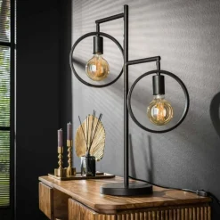 hofstein Tischleuchte Lampe à poser Anthracite, 2 lumières* Lampes À Poser