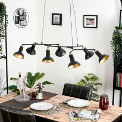 Lampes Dorées-hofstein Toftbyn Suspension Noir, 7 lumières