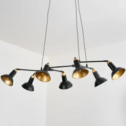 Lampes Dorées-hofstein Toftbyn Suspension Noir, 7 lumières