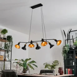 Lampes Dorées-hofstein Toftbyn Suspension Noir, 7 lumières