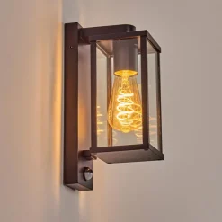 hofstein Tourega Lampe murale d´extérieur Noir, 1 lumière, Détecteur de mouvement