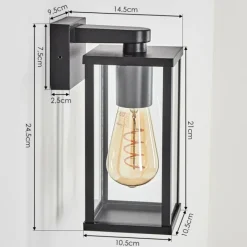 hofstein Tourega Lampe murale d´extérieur Noir, 1 lumière