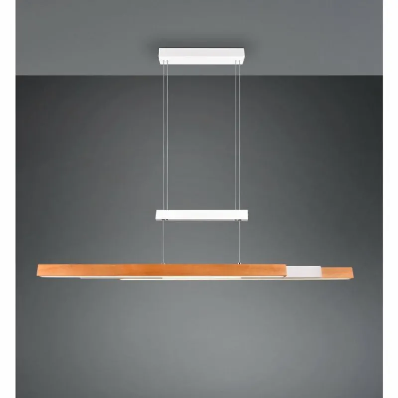 Lampes En Bois-Luminaires Trio Trajan Suspension LED Blanc, 1 lumière