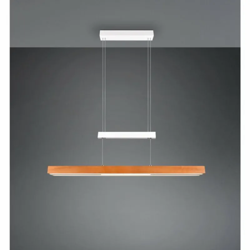 Lampes En Bois-Luminaires Trio Trajan Suspension LED Blanc, 1 lumière