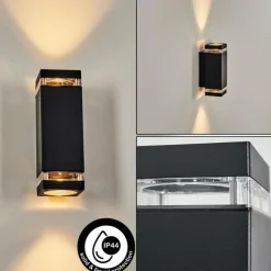 hofstein Travassos Lampe murale d´extérieur, Luminaire Up & Down Noir, 2 lumières