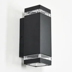 hofstein Travassos Lampe murale d´extérieur, Luminaire Up & Down Noir, 2 lumières