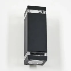 hofstein Travassos Lampe murale d´extérieur, Luminaire Up & Down Noir, 2 lumières