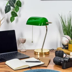 hofstein Tremoceira Lampe de banquier, Lampe de bureau, Lampe à poser Laiton, 1 lumière