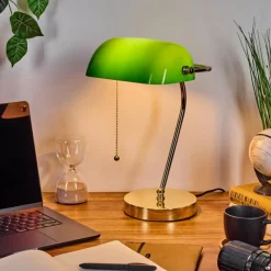 hofstein Tremoceira Lampe de banquier, Lampe de bureau, Lampe à poser Laiton, 1 lumière