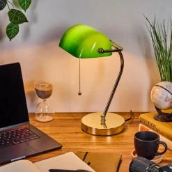 hofstein Tremoceira Lampe de banquier, Lampe de bureau, Lampe à poser Laiton, 1 lumière