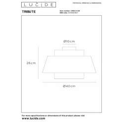 Lampes En Tissu-Luminaires Lucide TRIBUTE Plafonnier Noir, 1 lumière