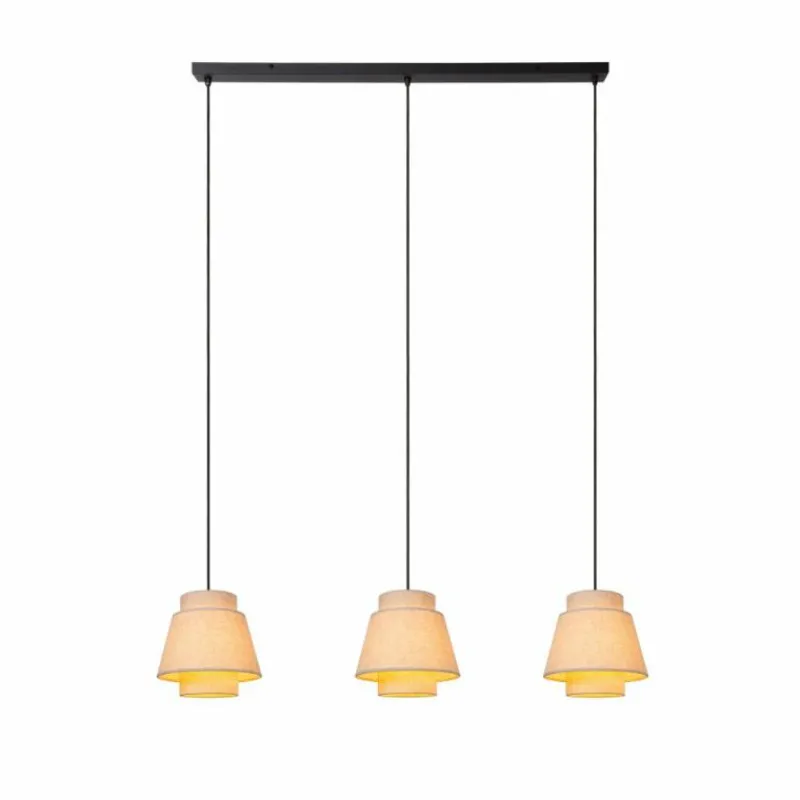 Lampes En Tissu-Luminaires Lucide TRIBUTE Suspension Noir, 3 lumières