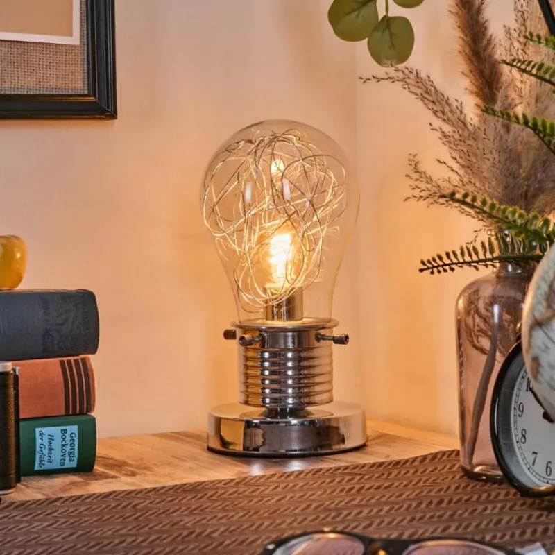 hofstein Tryan Lampe de bureau, Lampe à poser Chrome, 1 lumière