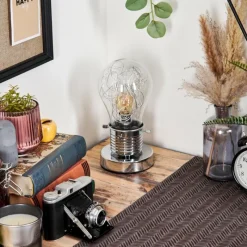 hofstein Tryan Lampe de bureau, Lampe à poser Chrome, 1 lumière