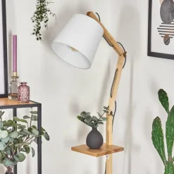 Lampes En Tissu-hofstein Tukchor Lampadaire Écru, Blanc, 1 lumière