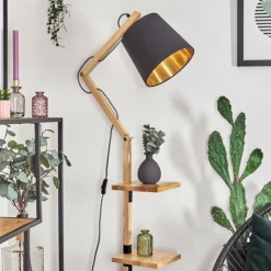 Lampes En Tissu-hofstein Tukchor Lampadaire Écru, Noir, 1 lumière