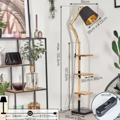 Lampes En Tissu-hofstein Tukchor Lampadaire Écru, Noir, 1 lumière