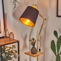 Lampes En Tissu-hofstein Tukchor Lampadaire Écru, Noir, 1 lumière