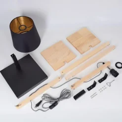 Lampes En Tissu-hofstein Tukchor Lampadaire Écru, Noir, 1 lumière