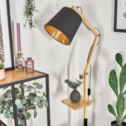 Lampes En Tissu-hofstein Tukchor Lampadaire Écru, Noir, 1 lumière