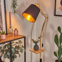 Lampes En Tissu-hofstein Tukchor Lampadaire Écru, Noir, 1 lumière