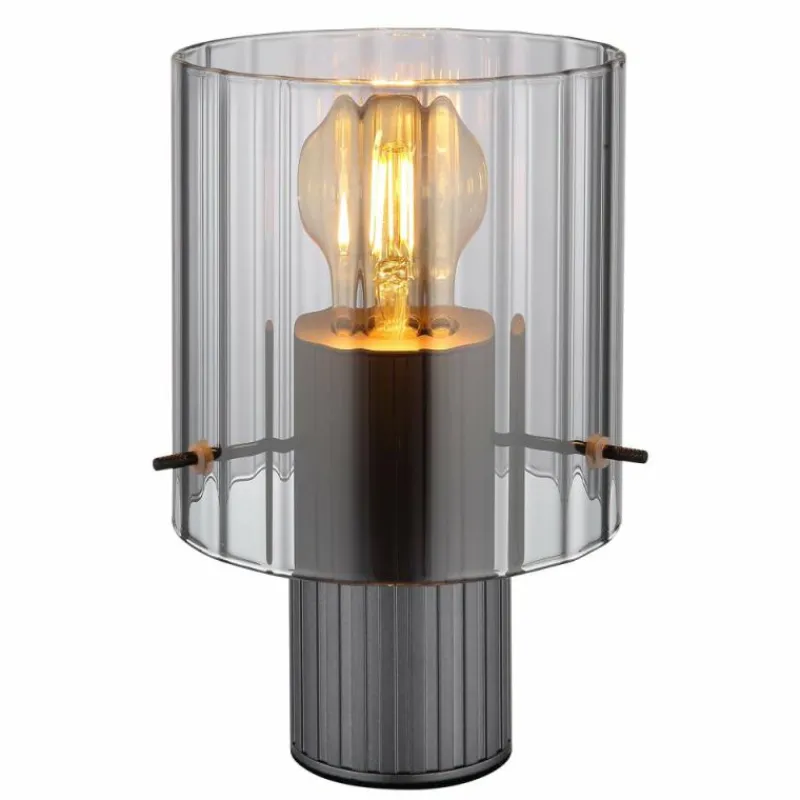 Suspension Verre Fumé-Luminaires Globo Lighting Tulivar Lampe à poser Gris, 1 lumière