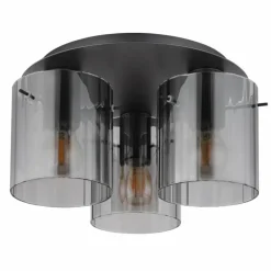 Suspension Verre Fumé-Luminaires Globo Lighting Tulivar Plafonnier Gris, 3 lumières