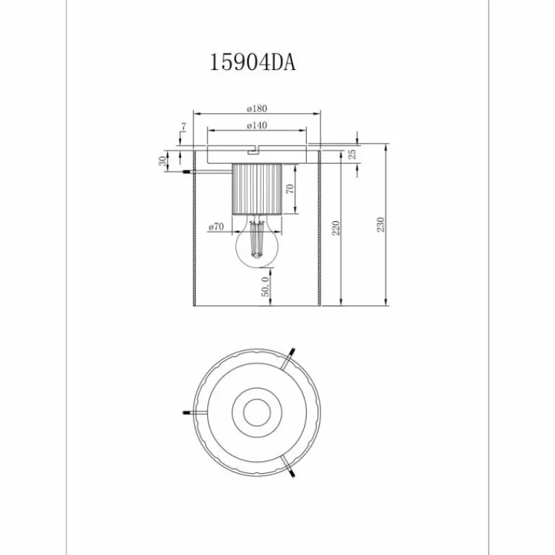 Luminaires Globo Lighting Tulivar Plafonnier Gris, 1 lumière