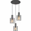 Suspension Verre Fumé-Luminaires Globo Lighting Tulivar Suspension Gris, 3 lumières