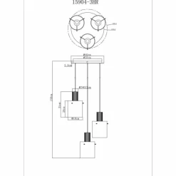 Suspension Verre Fumé-Luminaires Globo Lighting Tulivar Suspension Gris, 3 lumières