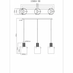 Suspension Verre Fumé-Luminaires Globo Lighting Tulivar Suspension Gris, 3 lumières