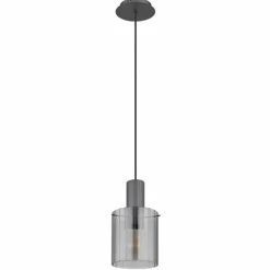 Suspension Verre Fumé-Luminaires Globo Lighting Tulivar Suspension Gris, 1 lumière