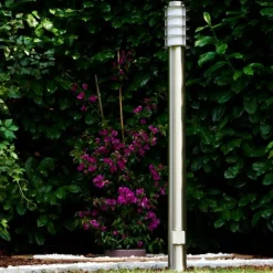 hofstein Tunes Lampadaire, Eclairage de chemin Acier inoxydable, 1 lumière