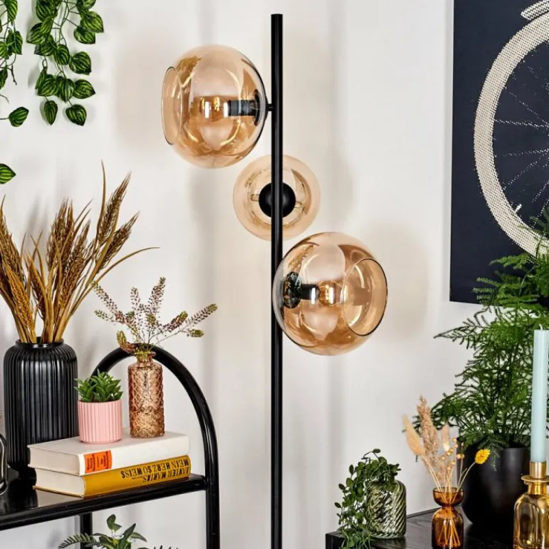 hofstein Tureby Lampadaire Ambre, 3 lumières