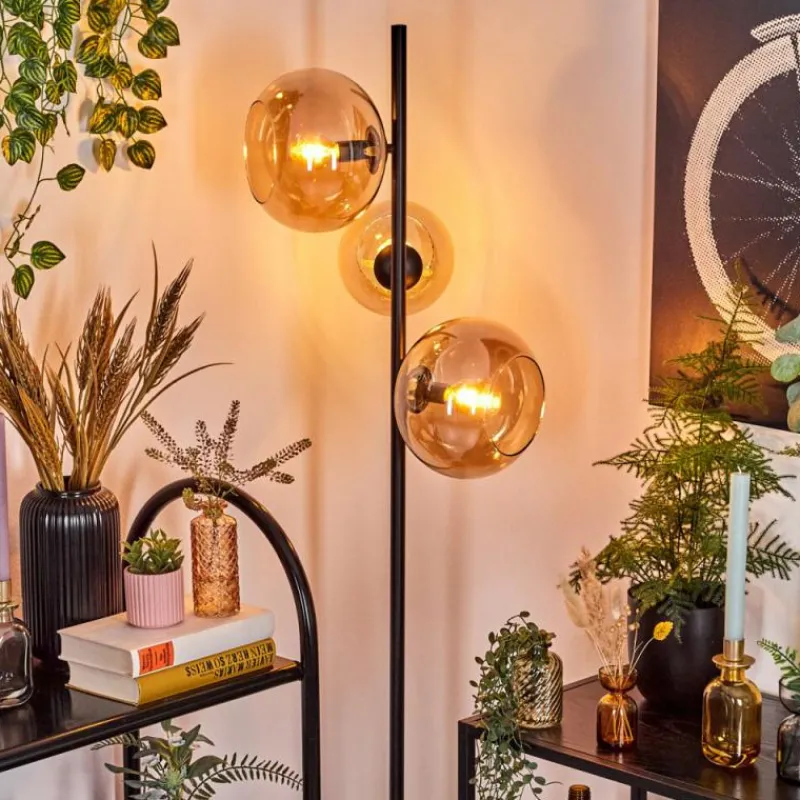 hofstein Tureby Lampadaire Ambre, 3 lumières