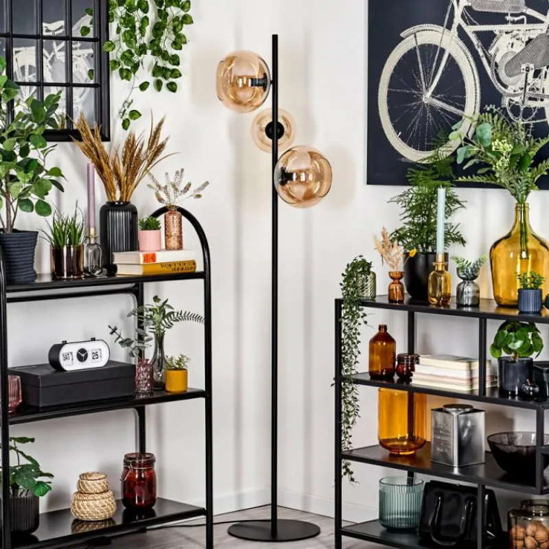 hofstein Tureby Lampadaire Ambre, 3 lumières