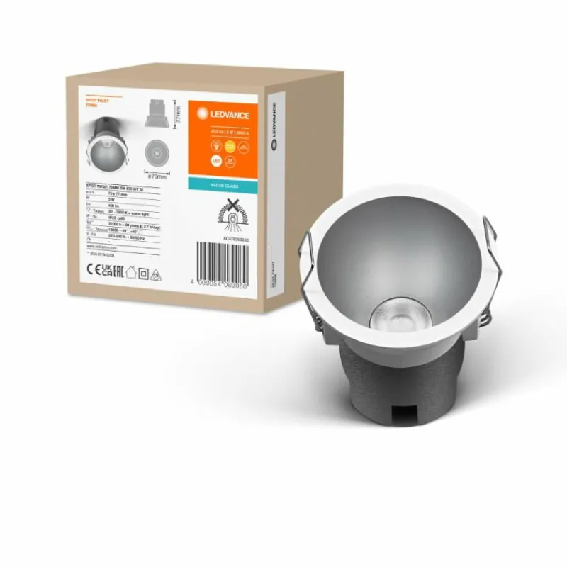 Luminaires Ledvance Twist Spot encastrable LED Argenté, Blanc, 1 lumière* Luminaires Encastrés