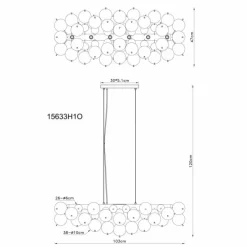 Luminaires Globo Lighting Udo Suspension Nickel mat, 6 lumières