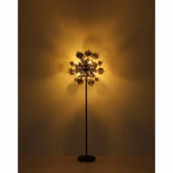 Suspension Verre Fumé-Luminaires Globo Lighting Udo Suspension Noir, 6 lumières