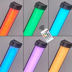 hofstein Uglestrup Lampadaire LED Noir, 1 lumière, Télécommandes, Changeur de couleurs