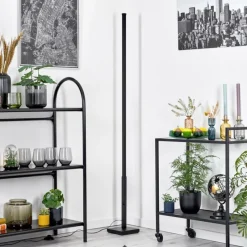 hofstein Uglestrup Lampadaire LED Noir, 1 lumière, Télécommandes, Changeur de couleurs