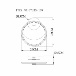 Lampes Dorées-Luminaires Globo Lighting Umbra Applique murale LED Or, Argenté, 1 lumière