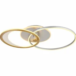 Lampes Dorées-Luminaires Globo Lighting Umbra Plafonnier LED Or, Argenté, 1 lumière, Télécommandes