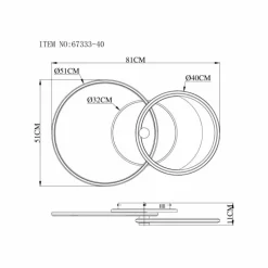 Lampes Dorées-Luminaires Globo Lighting Umbra Plafonnier LED Or, Argenté, 1 lumière, Télécommandes
