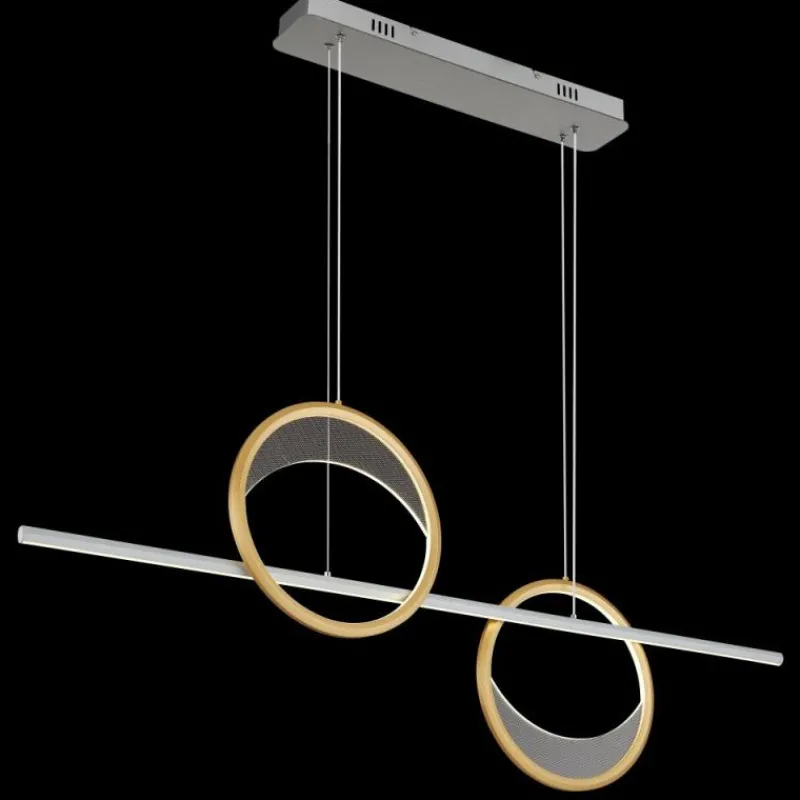 Lampes Dorées-Luminaires Globo Lighting Umbra Suspension LED Or, Argenté, 1 lumière, Télécommandes