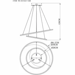 Lampes Dorées-Luminaires Globo Lighting Umbra Suspension LED Or, Argenté, 1 lumière, Télécommandes